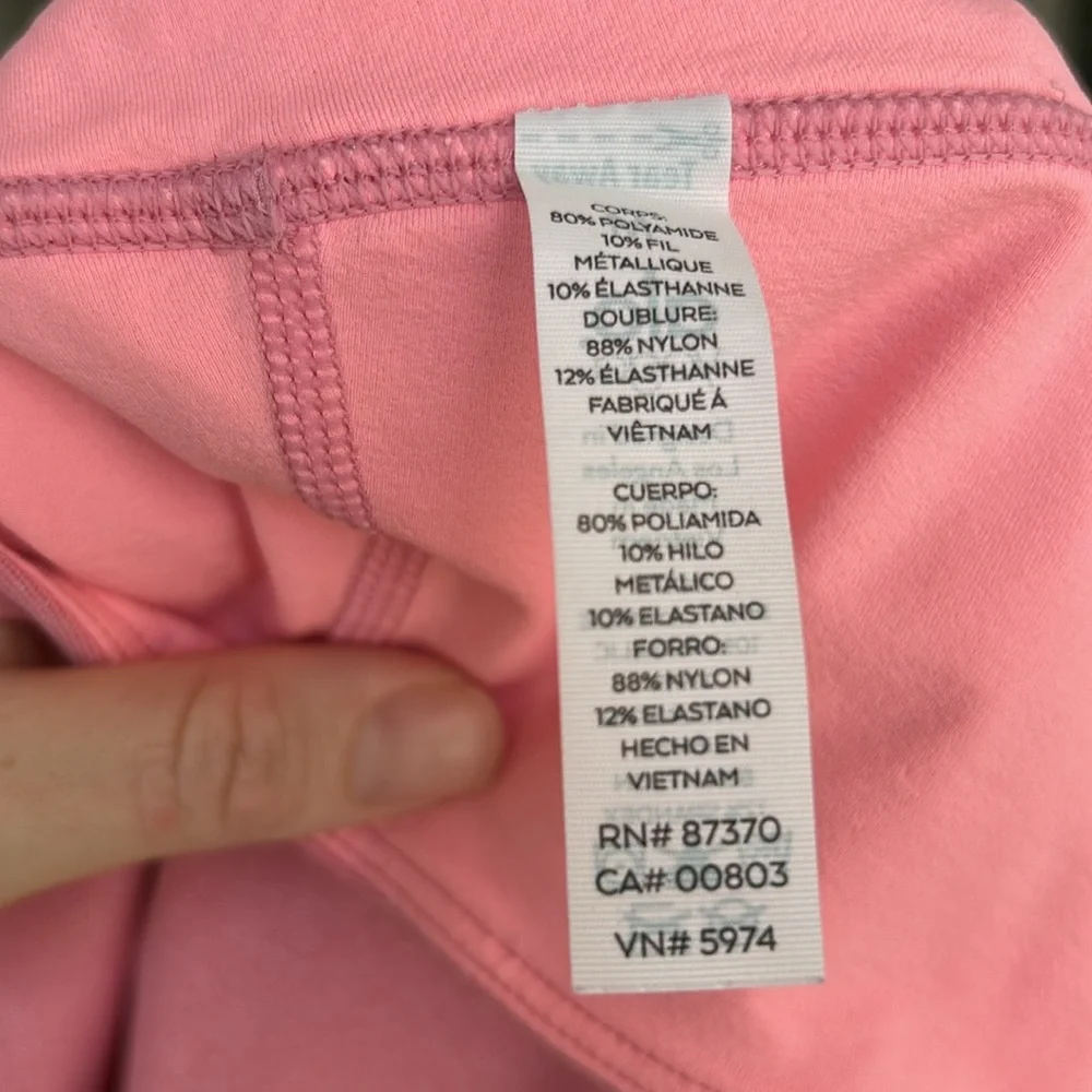 Alo Yoga Women’s Bubblegum Pink Iridescent Biker Athletic Shorts Medium